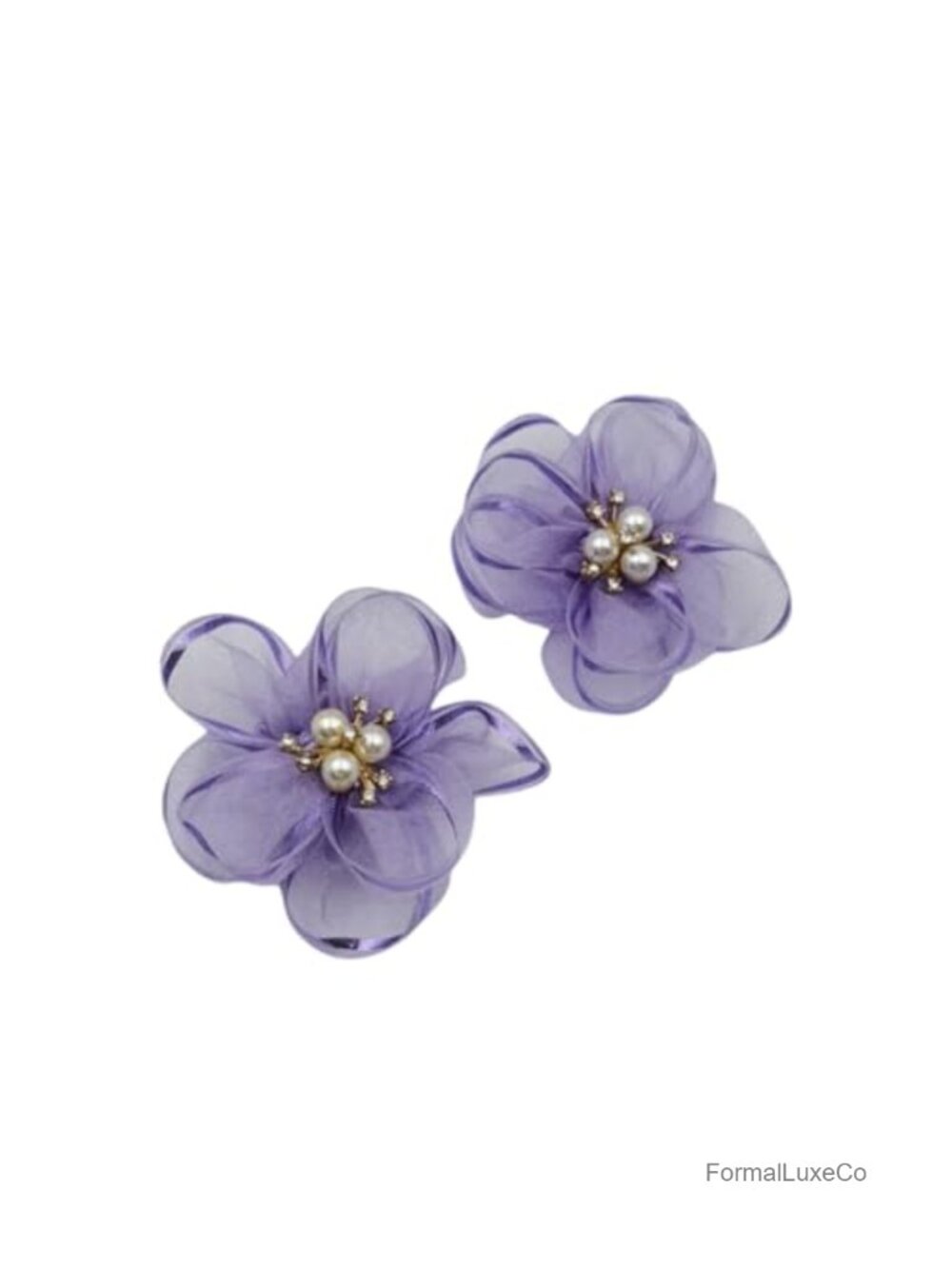 LOVEF 2 Pcs Pearl Flowers Shoe Clips Exquisite Rhinestone Shoes Charms Lace